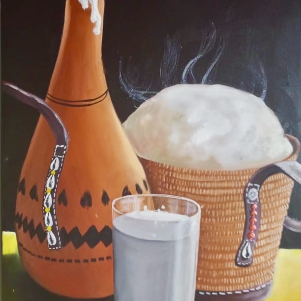 Handcrafted African Art with Brown and Black Accents